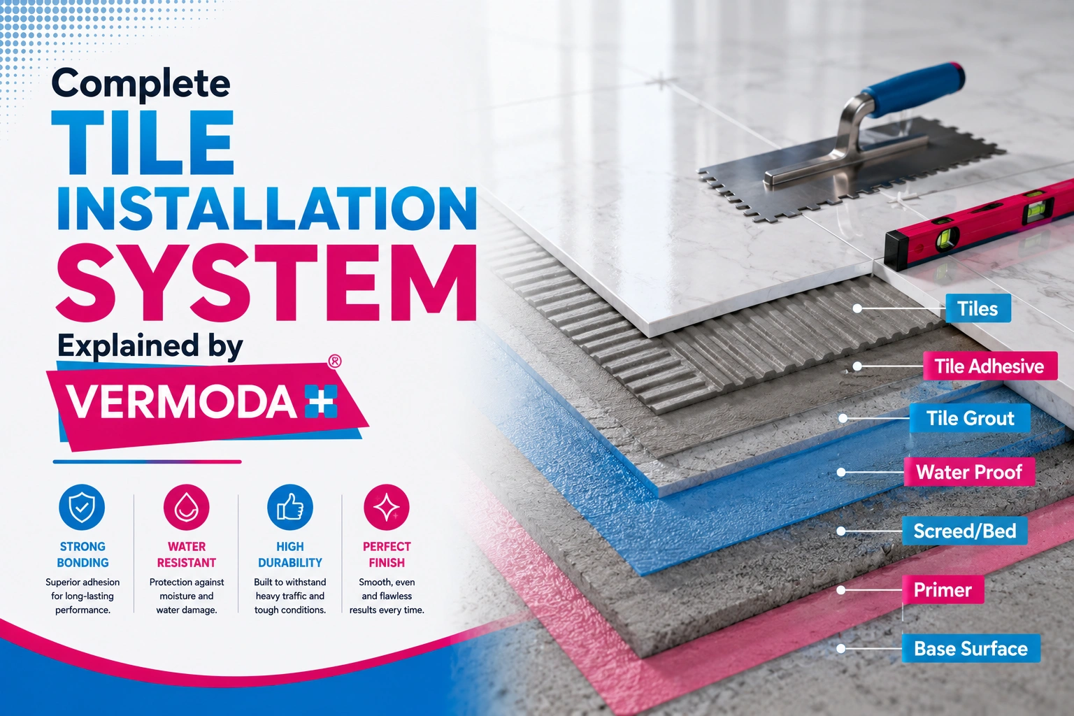 Complete Tile Installation System Explained by Vermoda Plus